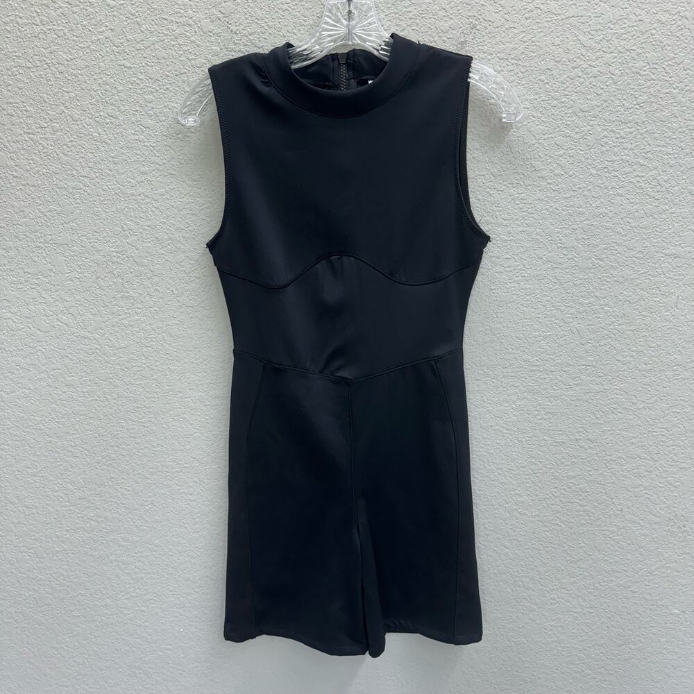 Good American One Piece Women's Size L Black Scuba Romper Swim New